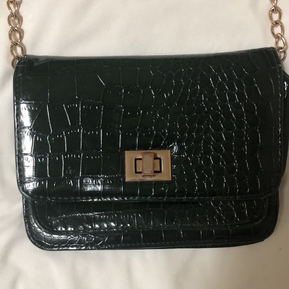 Black/green crocodile purse - Picture 2 of 5